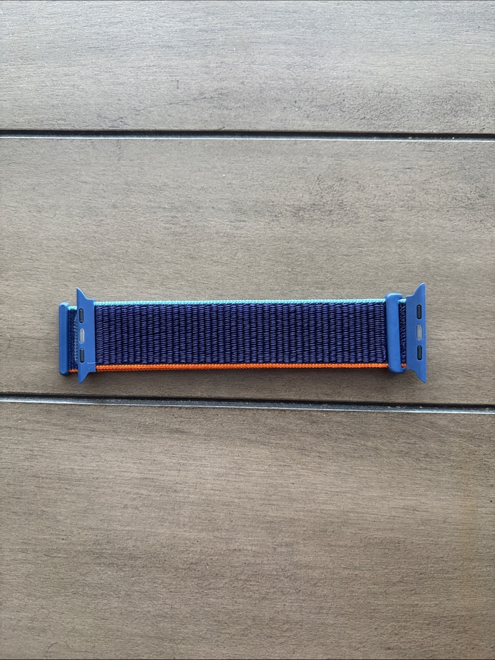 237. Sport Nylon Apple Watch Replacement Band for 45MM - Navy with Orange Trim